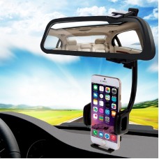 [UAE Warehouse] HAWEEL 2 in 1 Universal Car Rear View Mirror Stand Mobile Phone Mount Holder, Clamp Size: 40mm-80mm, For iPhone, Galaxy, Huawei, Xiaomi, LG, HTC and other Smartphones